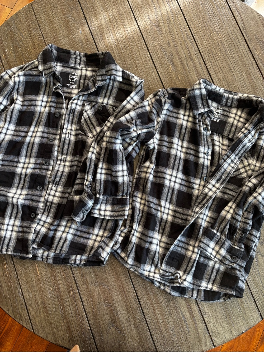 Kids Black & White Plaid Button-Up Shirt - Classic Flannel